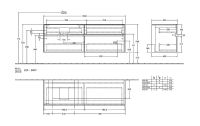 Vorschau: Collaro Waschbeckenunterschrank, 4 Auszüge C07800VG techn. Zeichnung