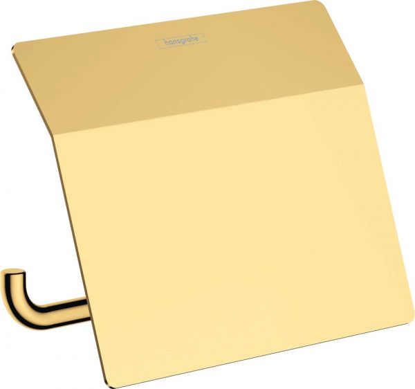 Hansgrohe AddStoris Papierrollenhalter mit Deckel, polished gold optic 41753990