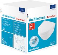 Vorschau: Villeroy&Boch Architectura Wand-WC Compact spülrandlos, WC-Sitz SoftClose, Combi-Pack, weiß, 4687HR01