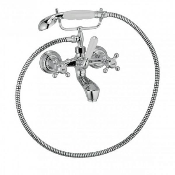 Kludi 1926 Aufputz-Wannenarmatur mit Handbrause, chrom 514410520