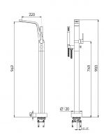 Vorschau: Steinberg Serie 260 Freistehende Wannenarmatur, mit Umsteller, Handbrause, rosè gold 2601162RG