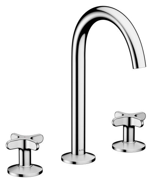AXOR One 3-Loch Waschtischarmatur 170 mit Kreuzgriffen & Push-Open Ablaufgarnitur, chrom 48040000