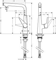 Vorschau: Hansgrohe Talis Select M51 Küchenarmatur 300, Eco, 1 Strahlart, chrom 72825000