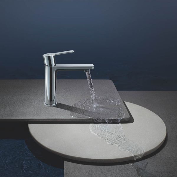 Grohe Lineare Badarmatur S-Size, Zugstangen-Ablaufgarnitur, wassersparend, chrom