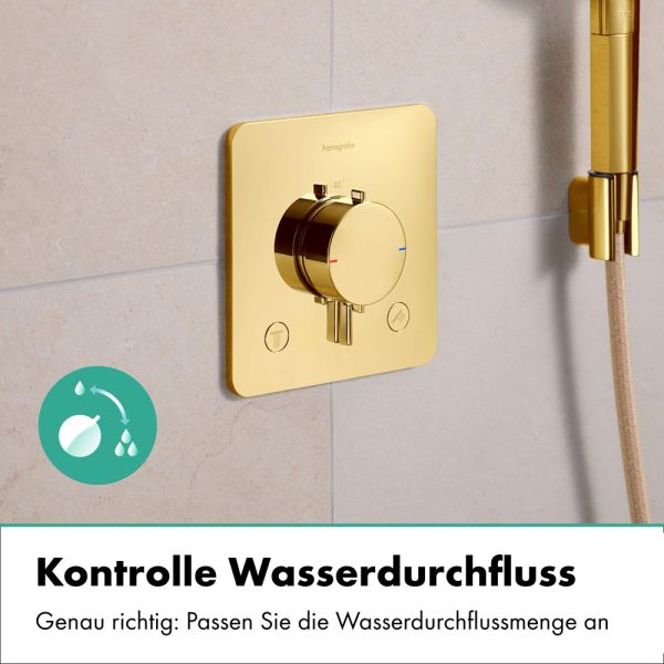 hansgrohe Ecostat Comfort Q Thermostat 2 Funktionen mit Sicherungskombination, polished gold optic