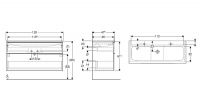 Vorschau: Geberit iCon Set Slim Waschtisch mit Waschtischunterschrank mit 2 Auszügen Breite 120cm