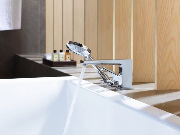 Hansgrohe Metropol 3-Loch Einhebel-Wannenrandmischer mit Bügelgriff, chrom