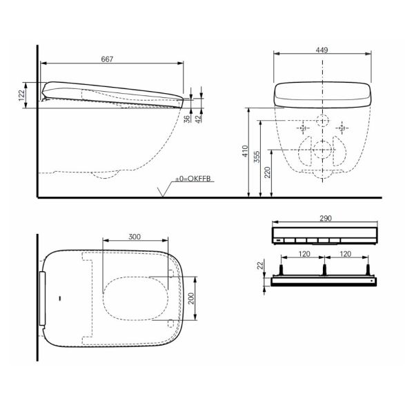 TOTO NEOREST® WX1 WASHLET®, Komplett-SET mit Betätigungsplatte, aluminium gebürstet