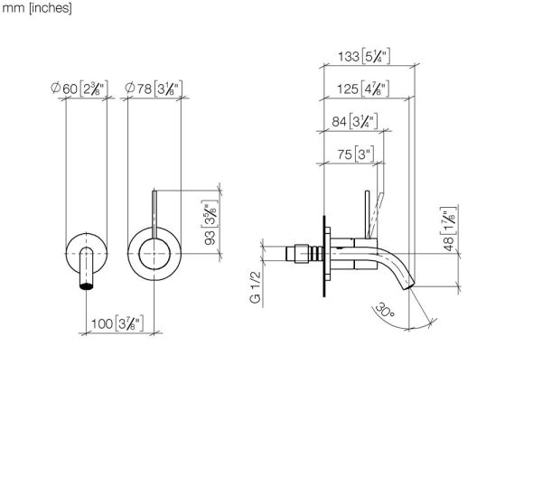 Dornbracht META SLIM Waschtisch-Wand-Armatur ohne Ablaufgarnitur