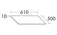 Burgbad Crono Glas-Abdeckplatte, 61cm APDC060A0066