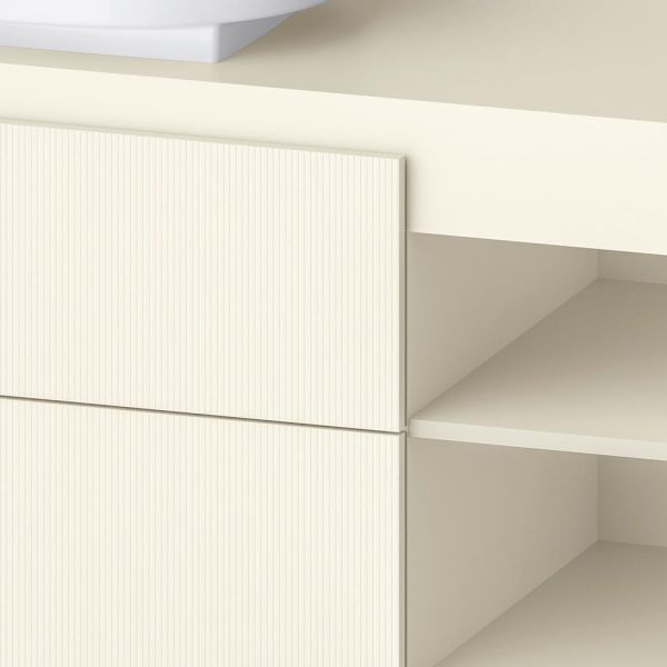 Duravit Balcoon Unterschrank 120x57x53,4cm, 2 Schubladen, 2 offene Fächer für Aufsatzbecken links