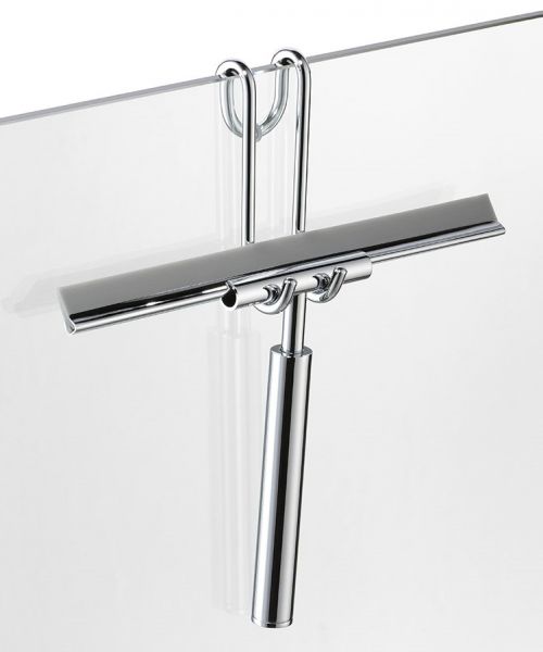 Avenarius Universal Halter für Duschabtrennung mit 2 Haken bis 10mm Glasstärke, chrom