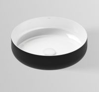 Vorschau: Alape SO-Serie Sondo 450 Aufsatzbecken, rund, Ø45cm bicolor schwarz matt /weiß ProShield AB.SO450.1
