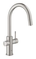 Vorschau: GROHE Blue Home C-Auslauf Starter Kit, herausziehbar, Filterfunktion & Sprudelfunktion 31541DC0 supersteel C