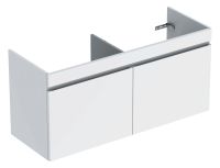 Geberit Renova Plan Unterschrank für Doppel-Waschtisch, mit zwei Schubladen, Breite 130cm weiß