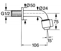 Vorschau: Hansa Hansanova Kaltwasser Waschtisch-Wandauslaufventil, Ausladung 106mm, chrom