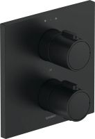 Vorschau: Duravit Duschthermostat eckig mit Grundkörper, schwarz matt