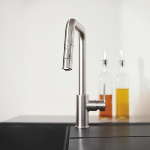 Grohe Start Küchenarmatur mit Ausziehbrause supersteel 30631DC0