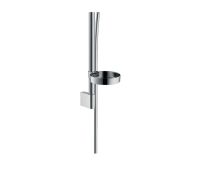 Vorschau: hansgrohe Croma Select S Brauseset 110 Vario 3jet mit Brausestange 65cm, Seifenschale, weiß/chrom 28170400