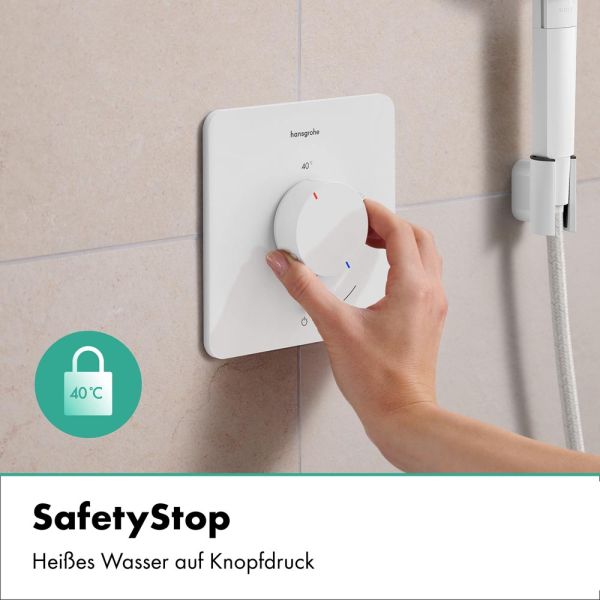hansgrohe Ecostat Comfort Q Thermostat Unterputz für 2 Funktionen, weiß matt