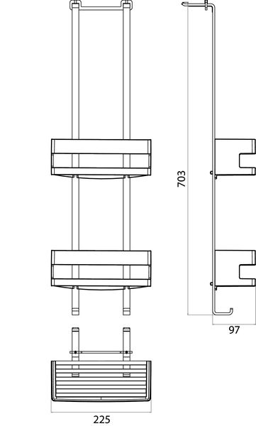 emco system 2 Türetagere mit 2 Körben, chrom
