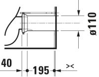 Vorschau: Duravit ME by Starck Stand-WC für Kombination, Tiefspüler, spülrandlos, HygieneGlaze, weiß