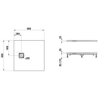 Vorschau: Laufen Solutions 2.0 Marbond Duschwanne 80x80x2,6cm, quadratisch