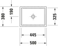 Vorschau: Duravit Vero Air Aufsatzbecken 50x38cm rechteckig, ohne Überlauf, ohne Hahnloch, weiß 2351500000