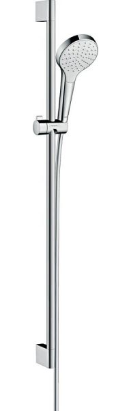 Hansgrohe Croma Select S Brauseset 1jet EcoSmart 9 l/min mit Brausestange 90cm, weiß/chrom