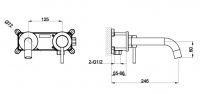 Vorschau: Avenarius Linie 280 Waschtisch-Einhebelmischbatterie für Wandmontage, Ausladung 180mm, chrom