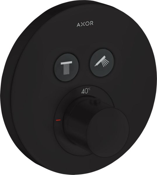 Axor ShowerSelect Thermostat Round Unterputz für 2 Verbraucher, rund, schwarz matt 36723670