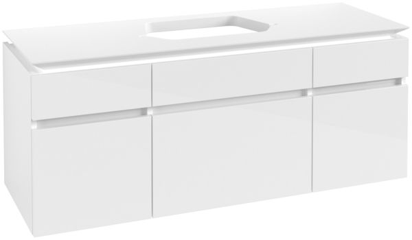 Villeroy&Boch Legato Waschtischunterschrank 140x50cm für Aufsatzwaschtisch, 5 Auszüge, glossy white, B76000DH