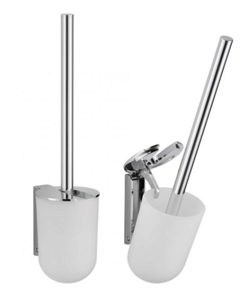 Avenarius Toilettenbürstengarnitur mit Deckel kippbar, Behälter aus Kunststoff, chrom