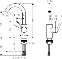 Vorschau: hansgrohe Zesis S Waschtischarmatur 210 mit Schwenkauslauf, Push-Open Ablaufgarnitur, chrom