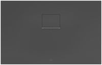 Villeroy&Boch Squaro Infinity Quaryl®-Duschwanne, flächenbündiger Einbau, 110x70cm, anthracite, UDQ1170SQI2IV-1S