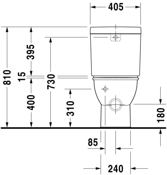 Duravit Darling New Stand-WC für Kombination, Tiefspüler, WonderGliss, weiß