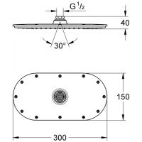 Vorschau: Grohe Rainshower® Veris 300 Kopfbrause 300x150mm, chrom