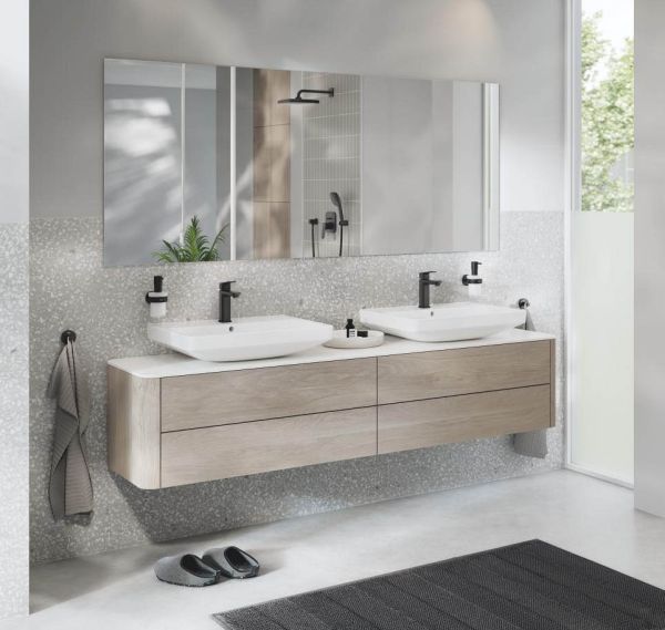 Grohe Cubeo Einhand-Waschtischbatterie S-Size Mittelstellung kalt, mit Ablaufgarnitur