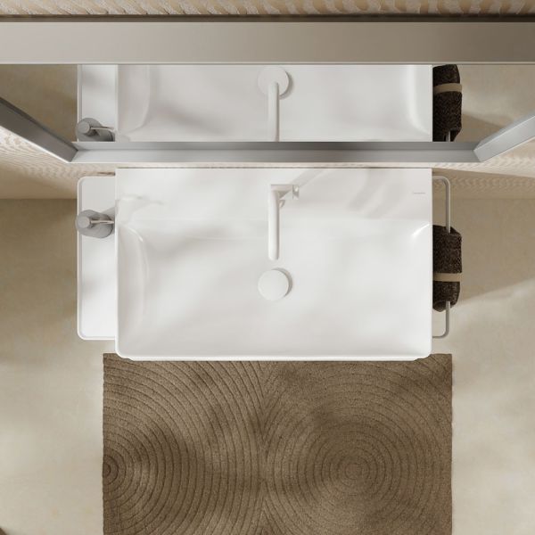 Hansgrohe Xelu Q Waschbecken 80x48cm mit Hahnloch, SmartClean, weiß