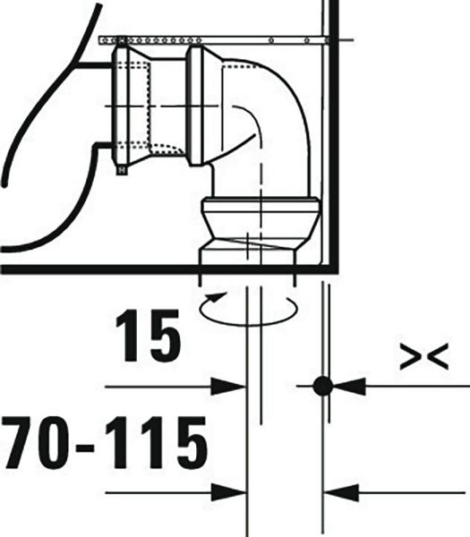 Duravit Qatego Stand-WC Kombination für aufg. Spülkasten, 6 l, spülrandlos, HygieneGlaze, weiß