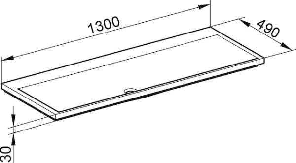 Keuco Royal Reflex Mineralguss-Waschtisch ohne Hahnloch, weiß, 130x3x49cm 34081311300