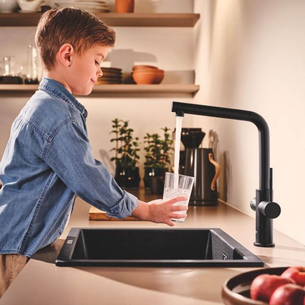 Grohe Blue 2.0 5-in-1-Armatur, L-Auslauf, phantom black