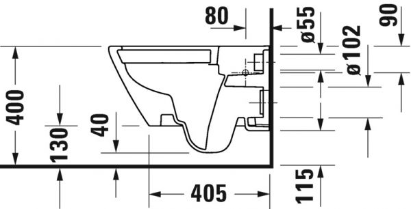 Duravit D-Neo Wand-WC 54x37cm, Tiefspüler, rimless, weiß