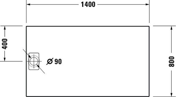 Duravit Stonetto Duschwanne rechteckig 80x140cm, Mineralguss