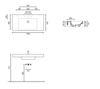 Vorschau: Catalano Zero UP 100 Waschtisch, Ablage links u.rechts 100x50cm, weiß CATAglaze+ 10ZEU