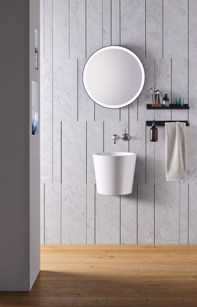 Alape Scopio WT.CO400 Waschtisch rund Ø40cm, ohne Hahnloch, weiß