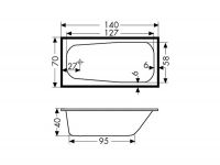 Vorschau: Polypex K 1400 Rechteck-Badewanne 140x70cm