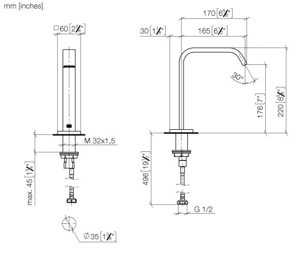 Dornbracht IMO eSET Touchfree Waschtischarmatur, chrom