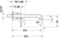 Vorschau: Duravit Balcoon Waschtischmischer Unterputz, Ausladung 221mm, schwarz matt