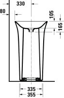 Vorschau: Duravit White Tulip freistehender Waschtisch rund Ø50cm, ohne Hahnloch, mit nicht verschließbarem Ablaufventil, weiß 2703500070